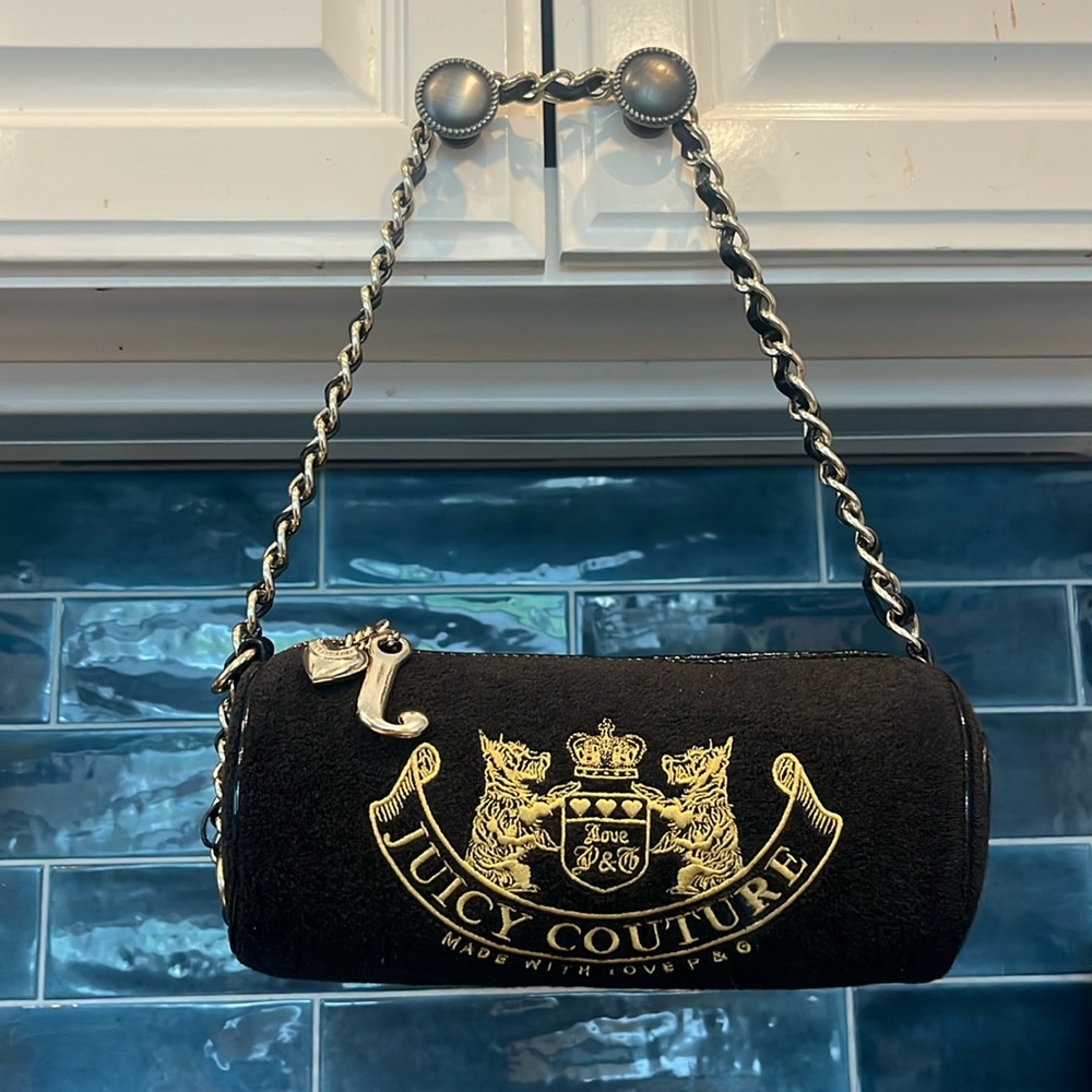 Vintage Juicy Couture Rare P&G Velour Scottie Dogs Once Upon A Time Barrel Bag - Picture 14 of 17